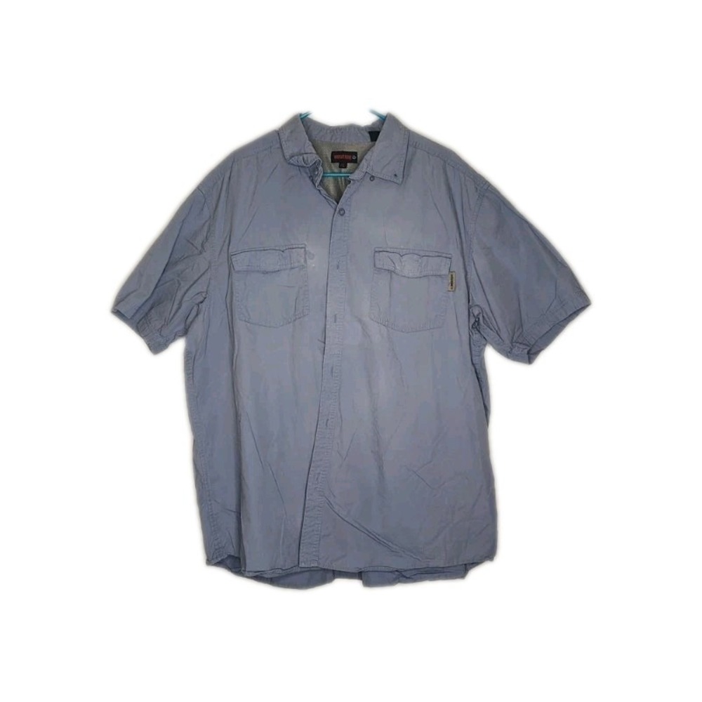 Wolverine Button Up Workshirt‎ Mens Sz  XXL Grey short Sleeve